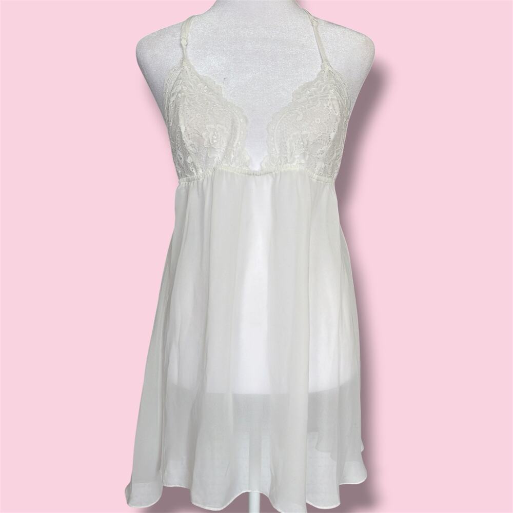 In Bloom White lace babydoll dress with adjustable straps
